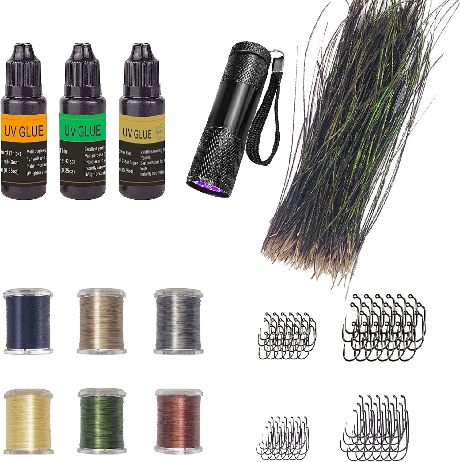 Comprehensive Fly Tying Material Kit for Beginners and Advanced Tiers