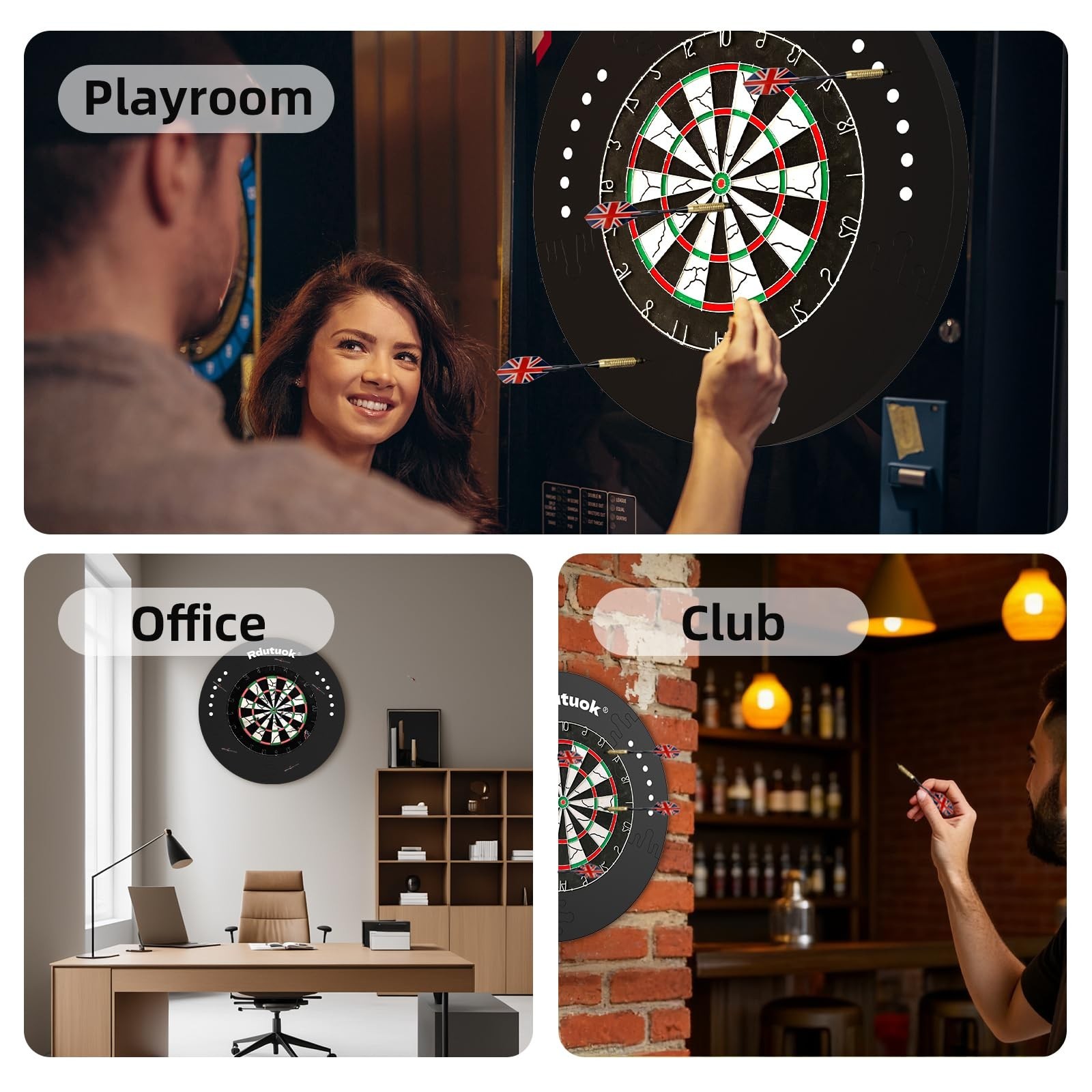 Dart Board Surround Ring,5Pcs Splicing Dart Board Wall Protector,Dartboard Ev...
