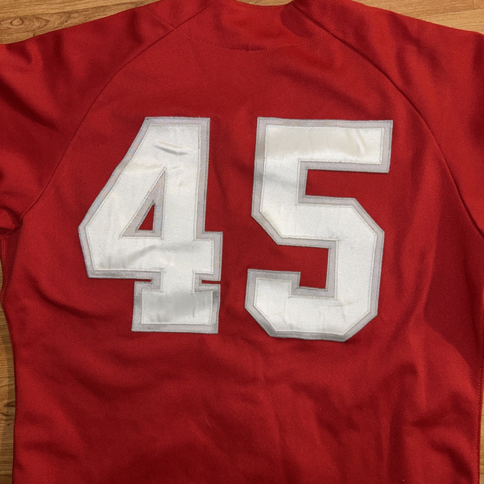 Old Wilson NCAA Game Worn Illinois State Redbirds Baseball Jersey #45 Sz 46