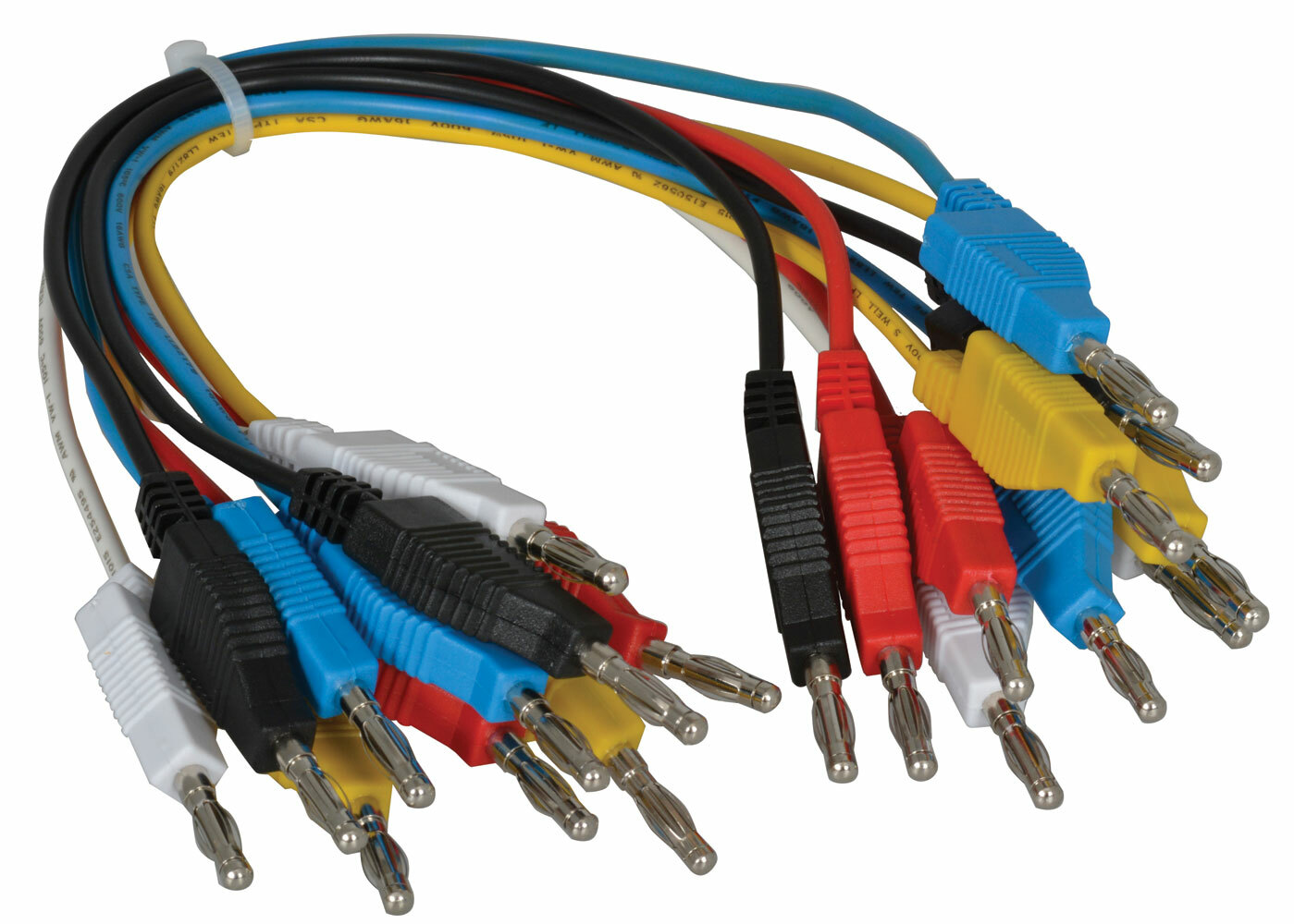 10 Pack Banana Test Leads 16 AWG 5 Color Sets 13 Inches