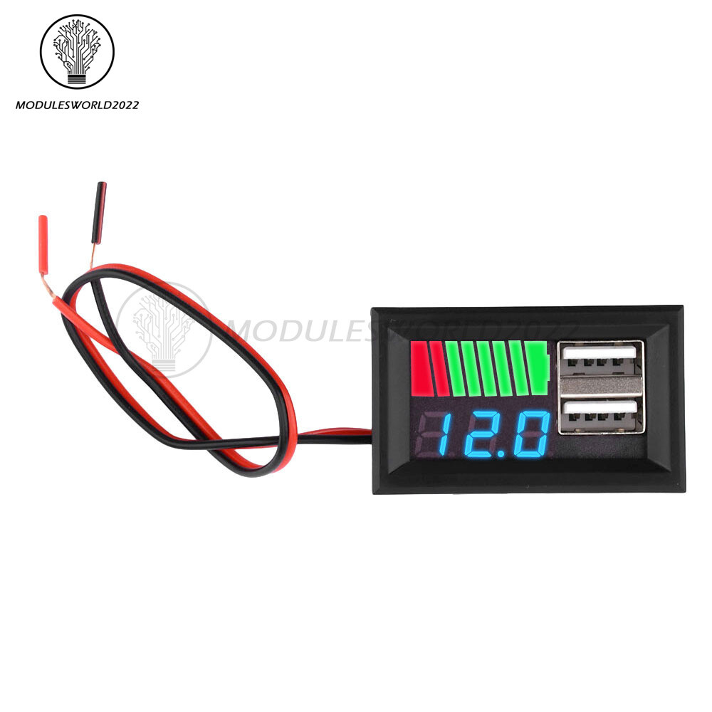 Digital Lead-acid /Li-ion Battery Capacity Voltage Meter Battery Level Indicator