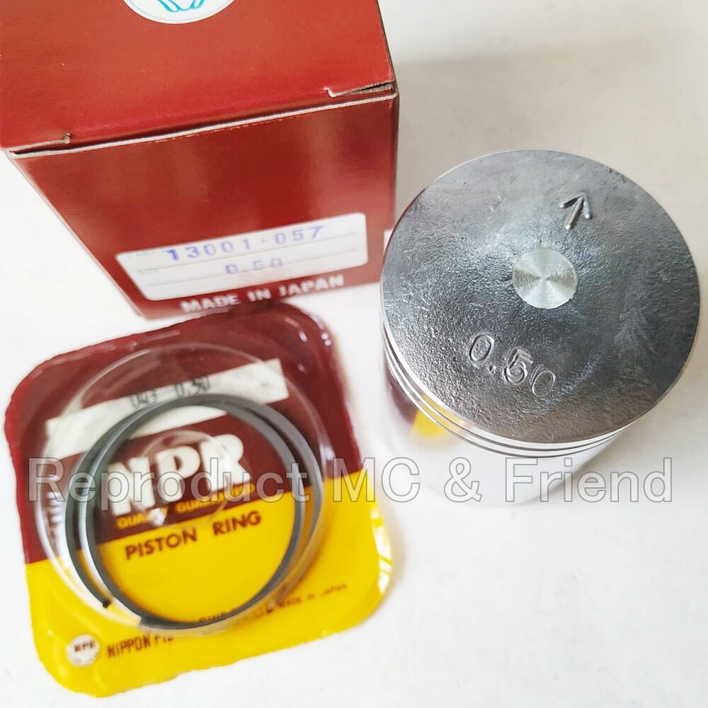 Kawasaki KD100 KE100 KH100 KM100 KV100 Piston + Rings Set Oversize 0.50 (Japan)