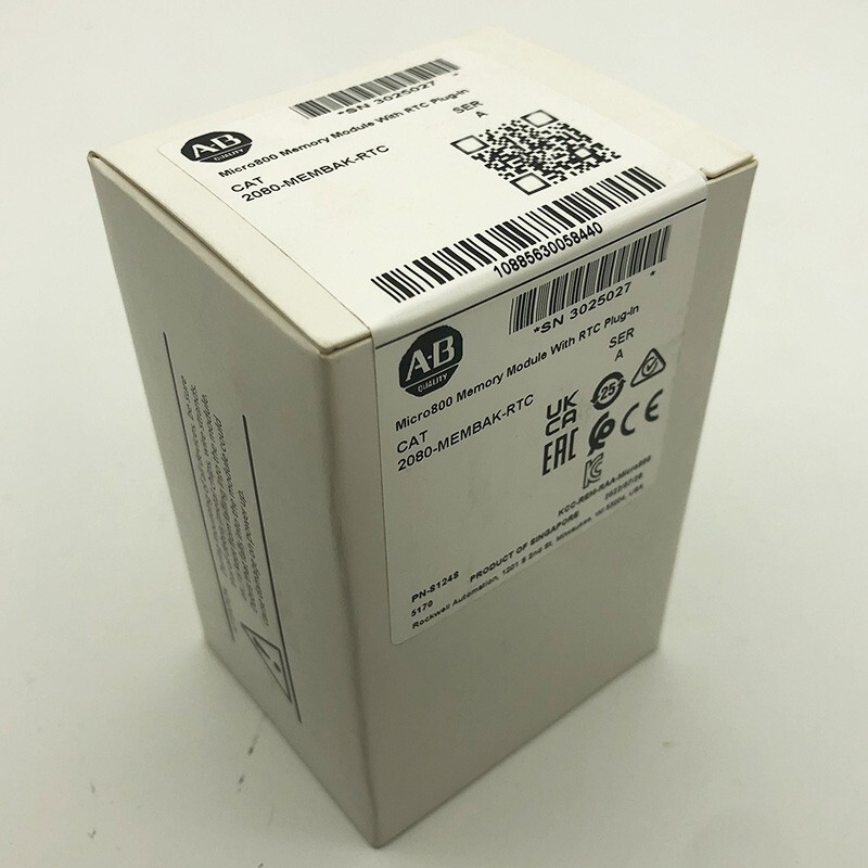 NEW Original Allen Bradley 2080-MEMBAK-RTC Memory Module With RTC Plug-In