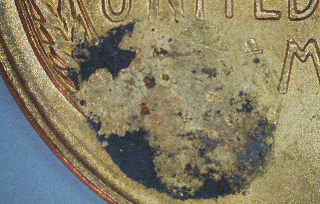 1958 BU Red Lincoln Cent Penny Grease Strike Error FREE SHIPPING  LC10