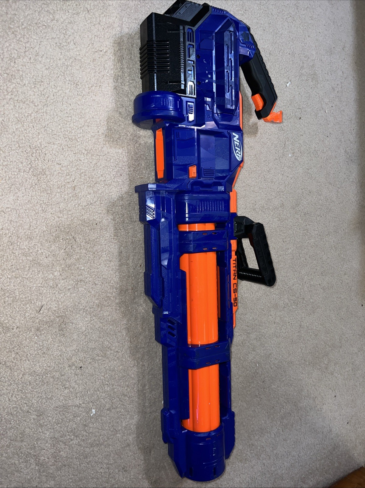 Nerf N-Strike Elite Titan CS-50 Motorized Blaster NO MAGAZINE Blue Orange Used