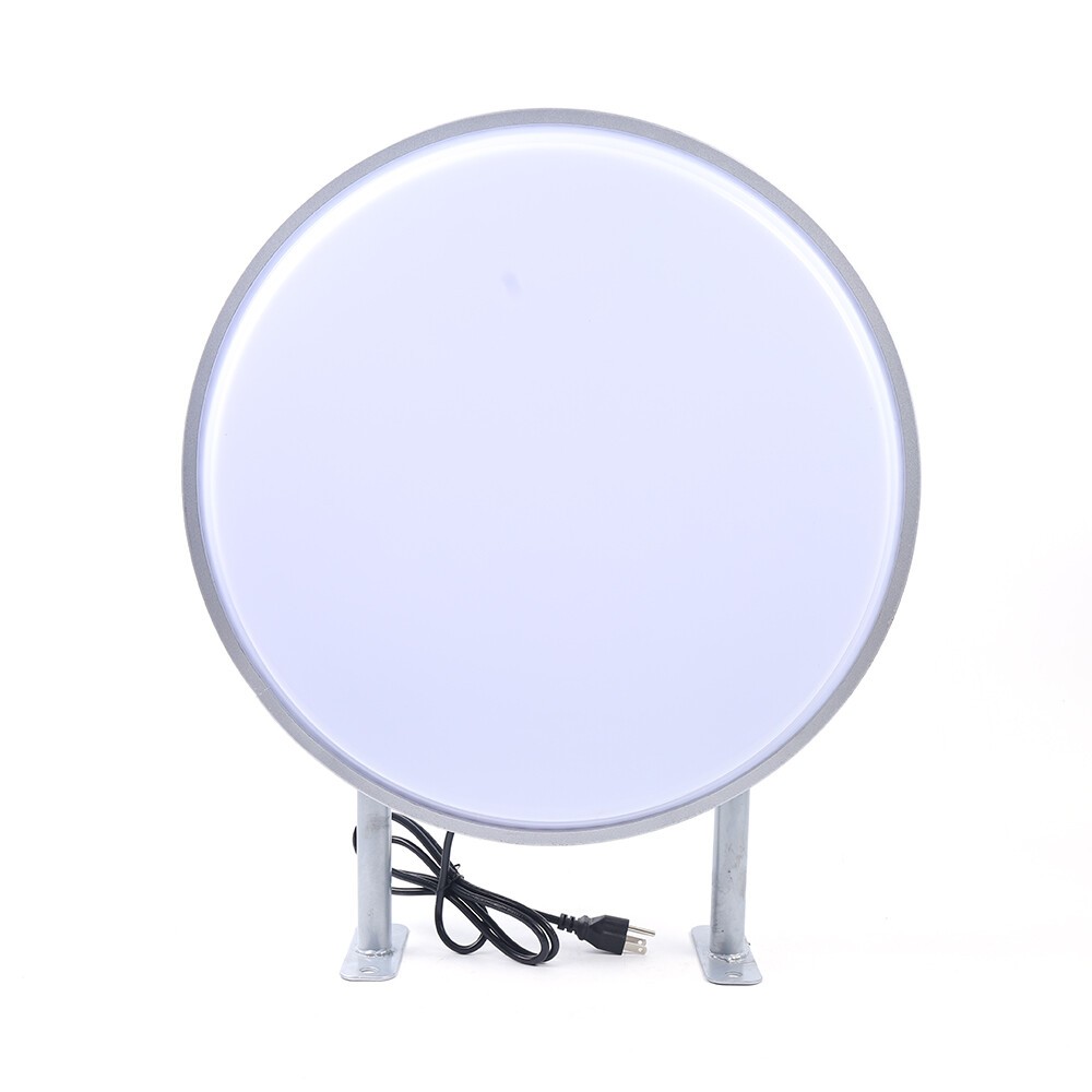 24" LED Double Sided Round Light Box Outdoor Sign Advertising Projecting Light