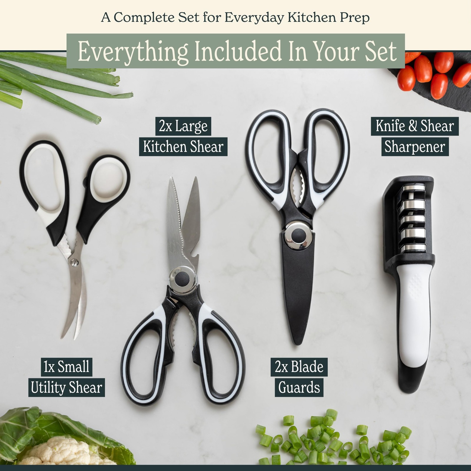 Heavy Duty Kitchen Shears With Sharpener - Lifetime Replacement Warranty* - M...