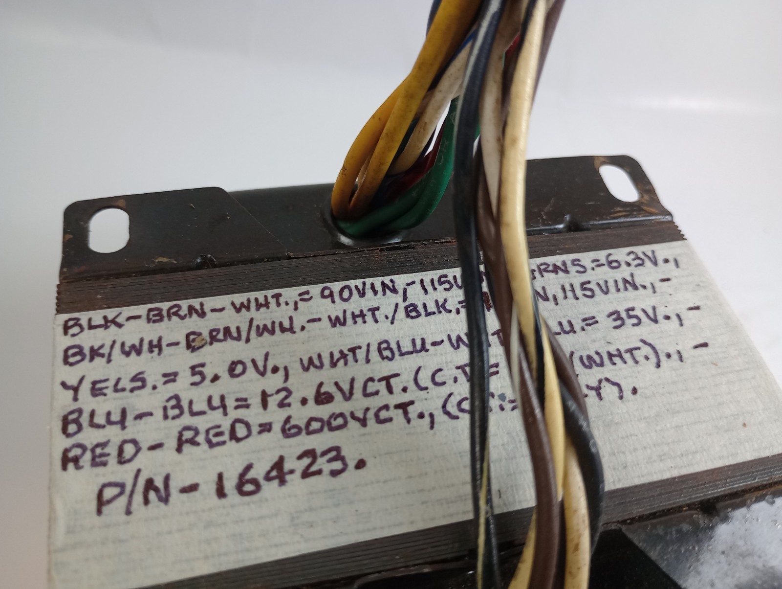 1 #16423A/0796 Power Transformer -Tests Good