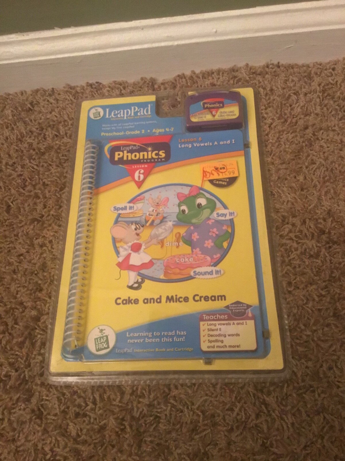 LeapPad LeapFrog Phonics Program Lesson 6 Cake And Mice Cream Book & Cartridge