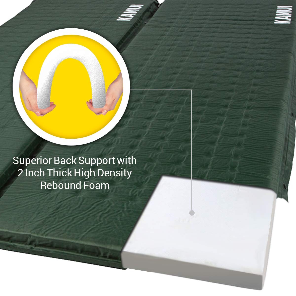 Self Inflating Sleeping Pad - 2 Inch Thick Camping Pad Connectable with Multi...