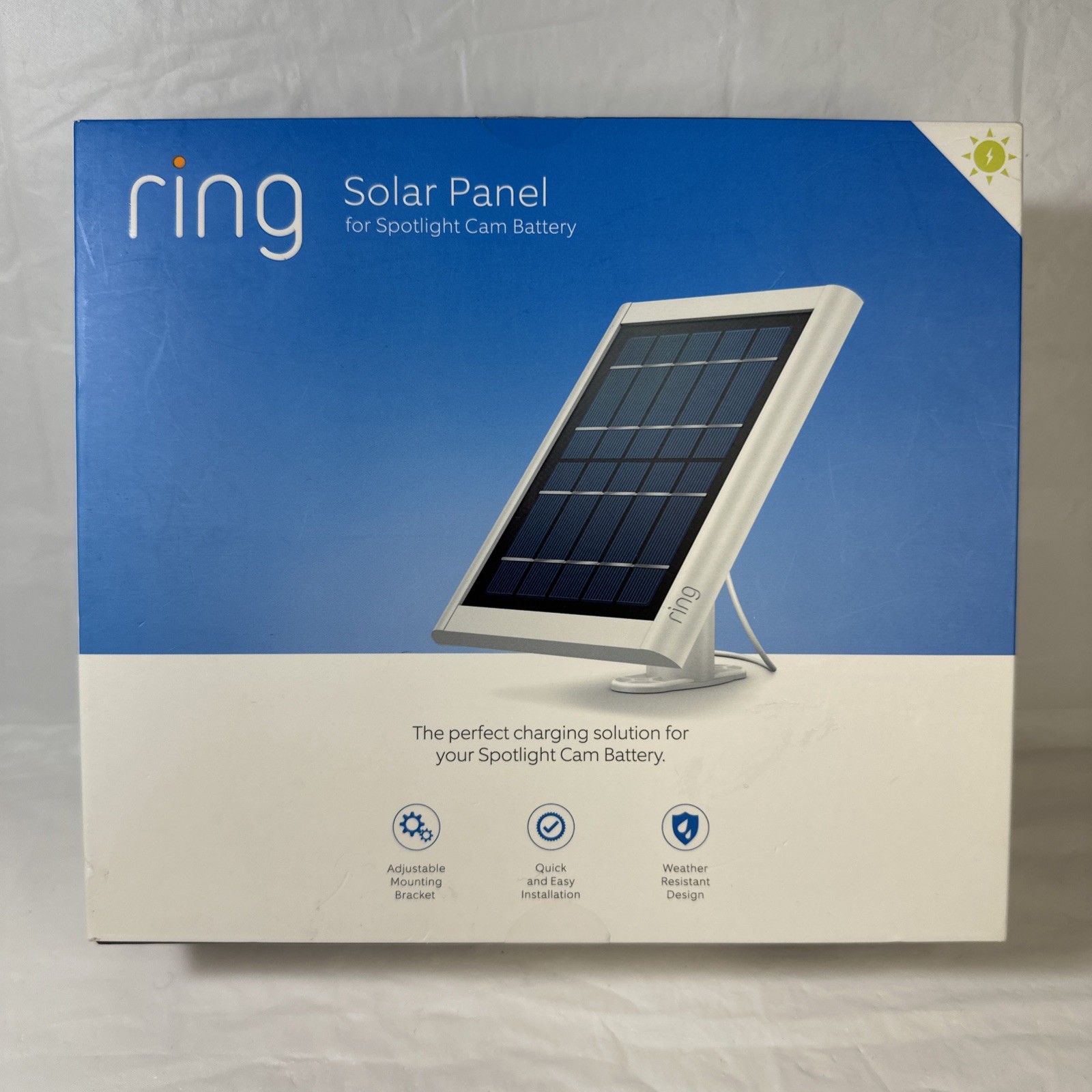 Ring Solar Panel for Spotlight Cam Battery 1st Gen 2W 5V White Weather Resistant