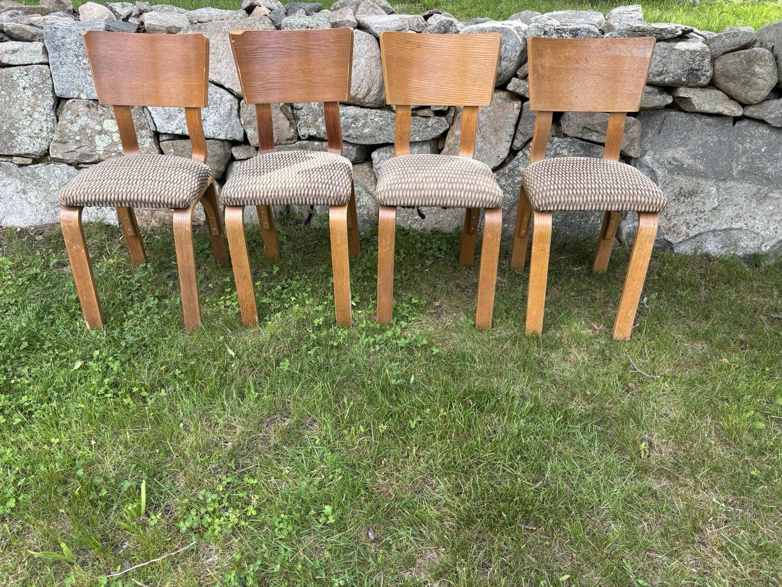 Vintage MCM Mid Century Modern Thonet Bentwood Wood Dining Chairs Set Of 4