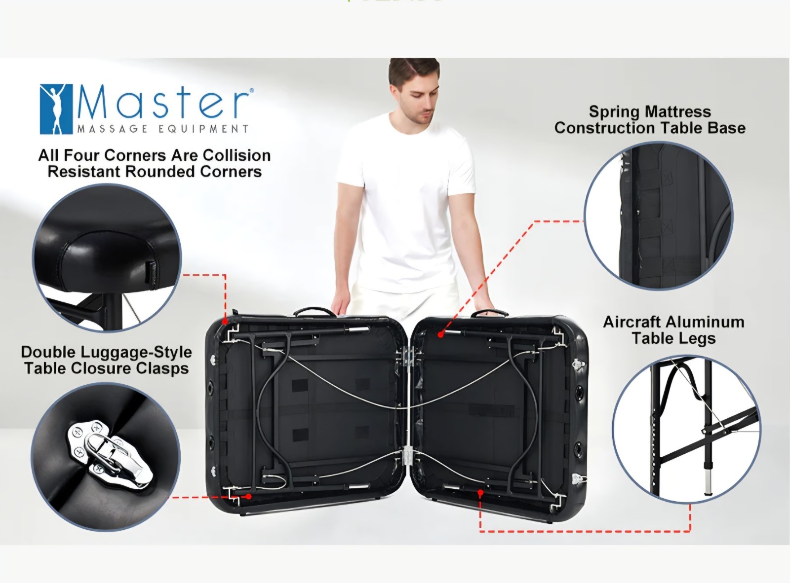 Master Massage 30" STRATOMASTER™ Portable Massage Table Package with NanoSkin