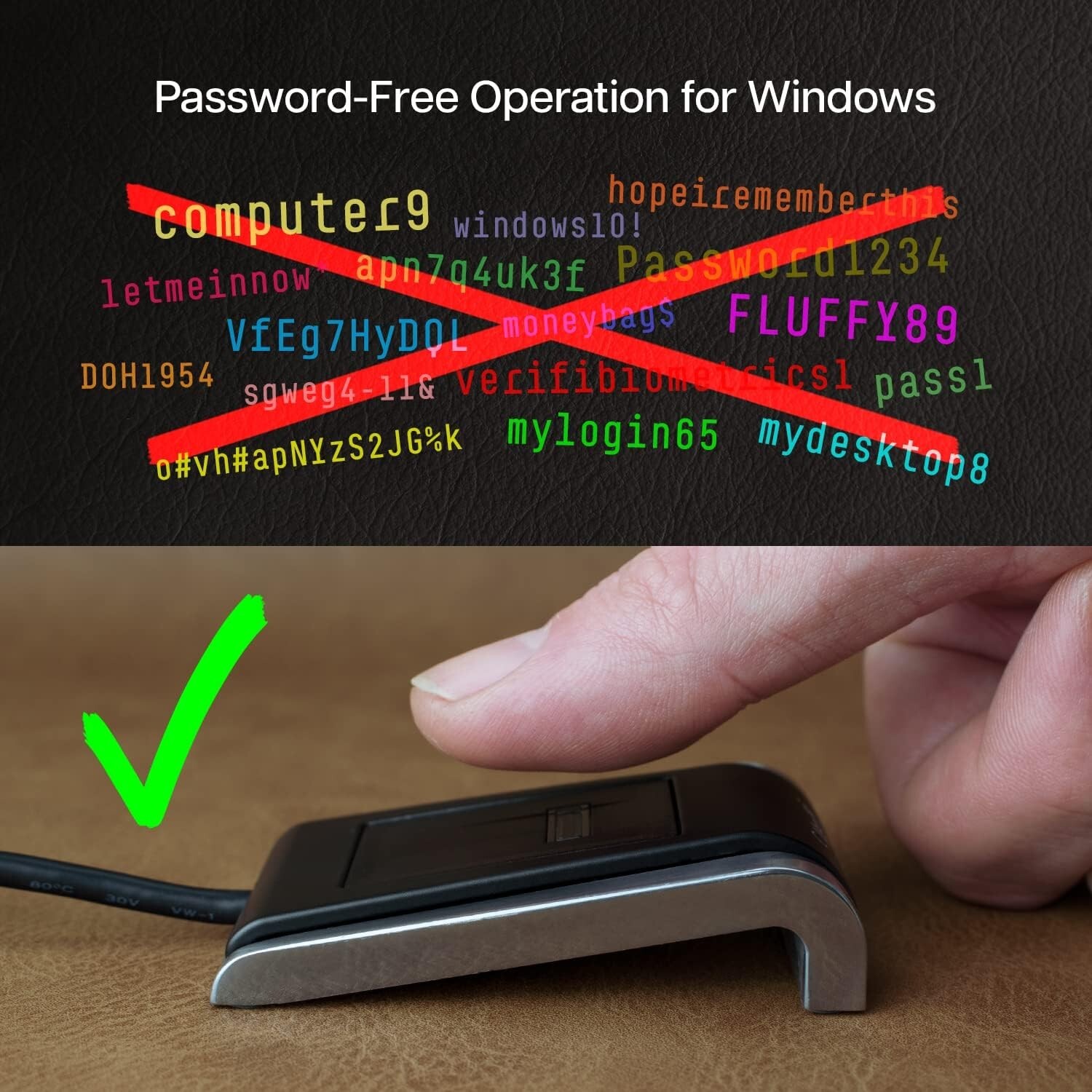 ZVETCO Verifi P2000 Desktop USB Fingerprint Reader - Windows Hello, Windows Pass