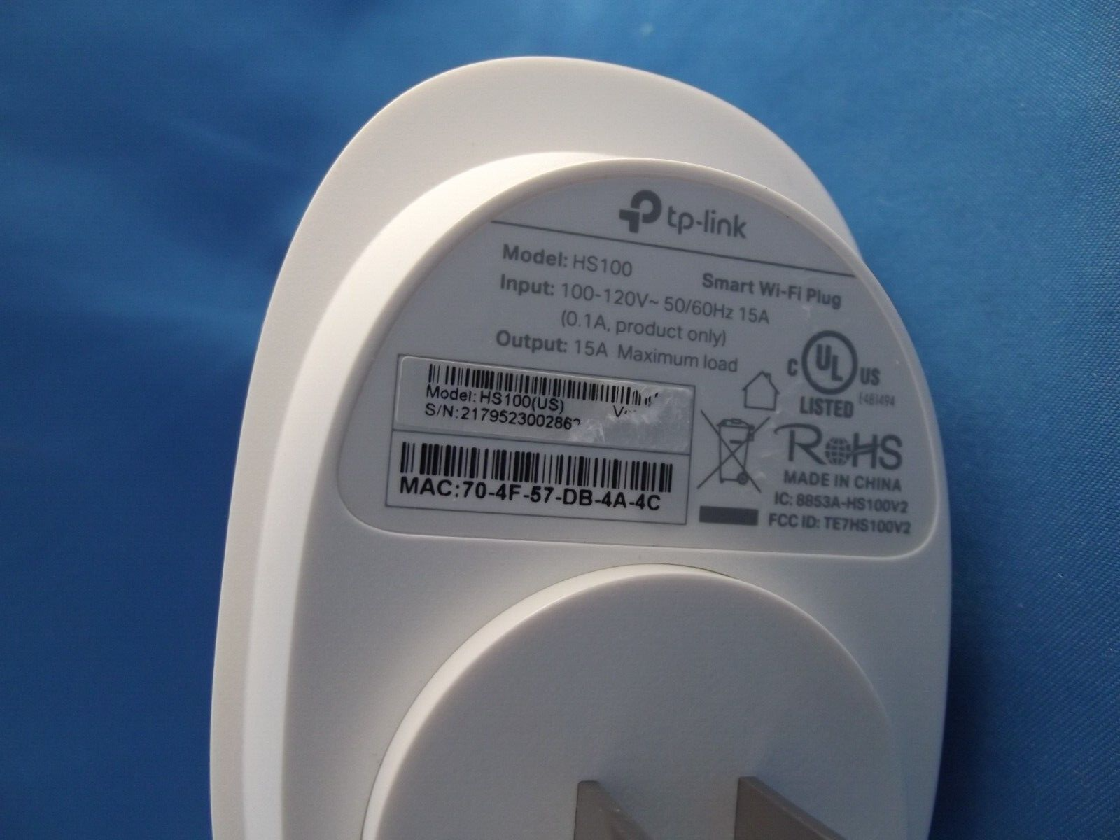TP-Link HS100 Smart Wi-Fi Plug in White Works w/ Alexa Echo & Google Assistant