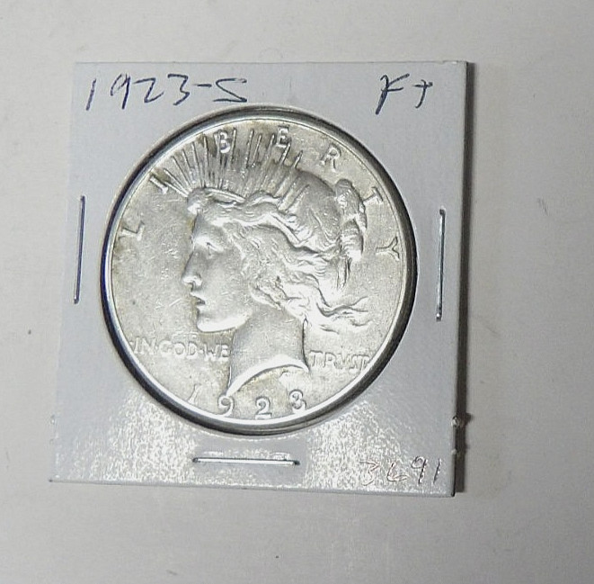 1923-S Peace Silver Dollar F+ Cleaned San Francisco Mint Coin (4.22)