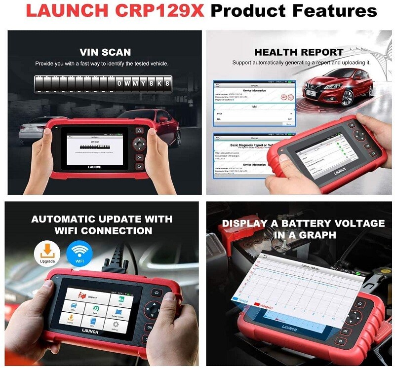LAUNCH CRP129X CRP123X CRP129 OBD2 Scanner Diagnostic Tool Oil TPMS EPB Reset