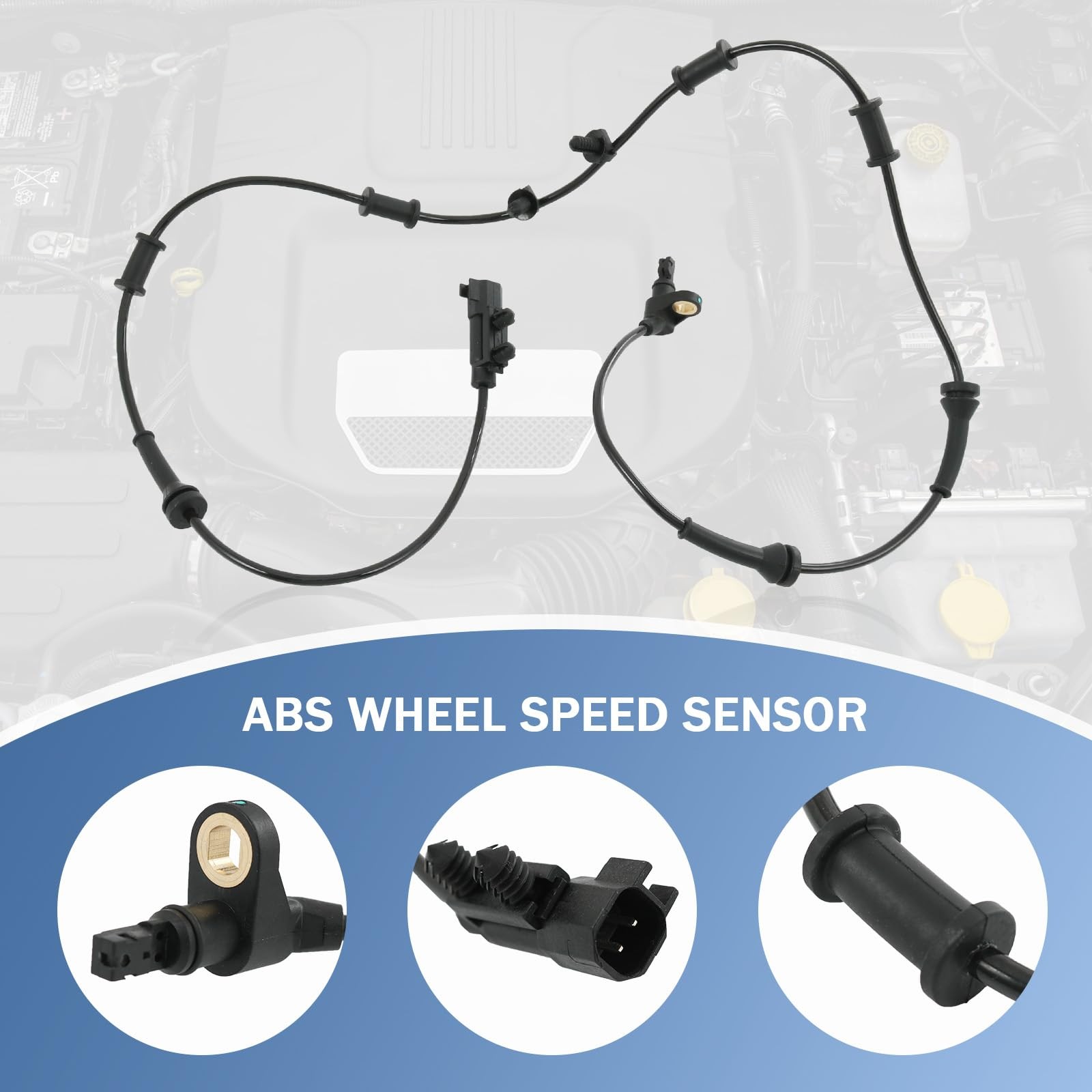 ABS Wheel Speed Sensor Replacement for Jeep Wrangler 20072017 4PCS Set