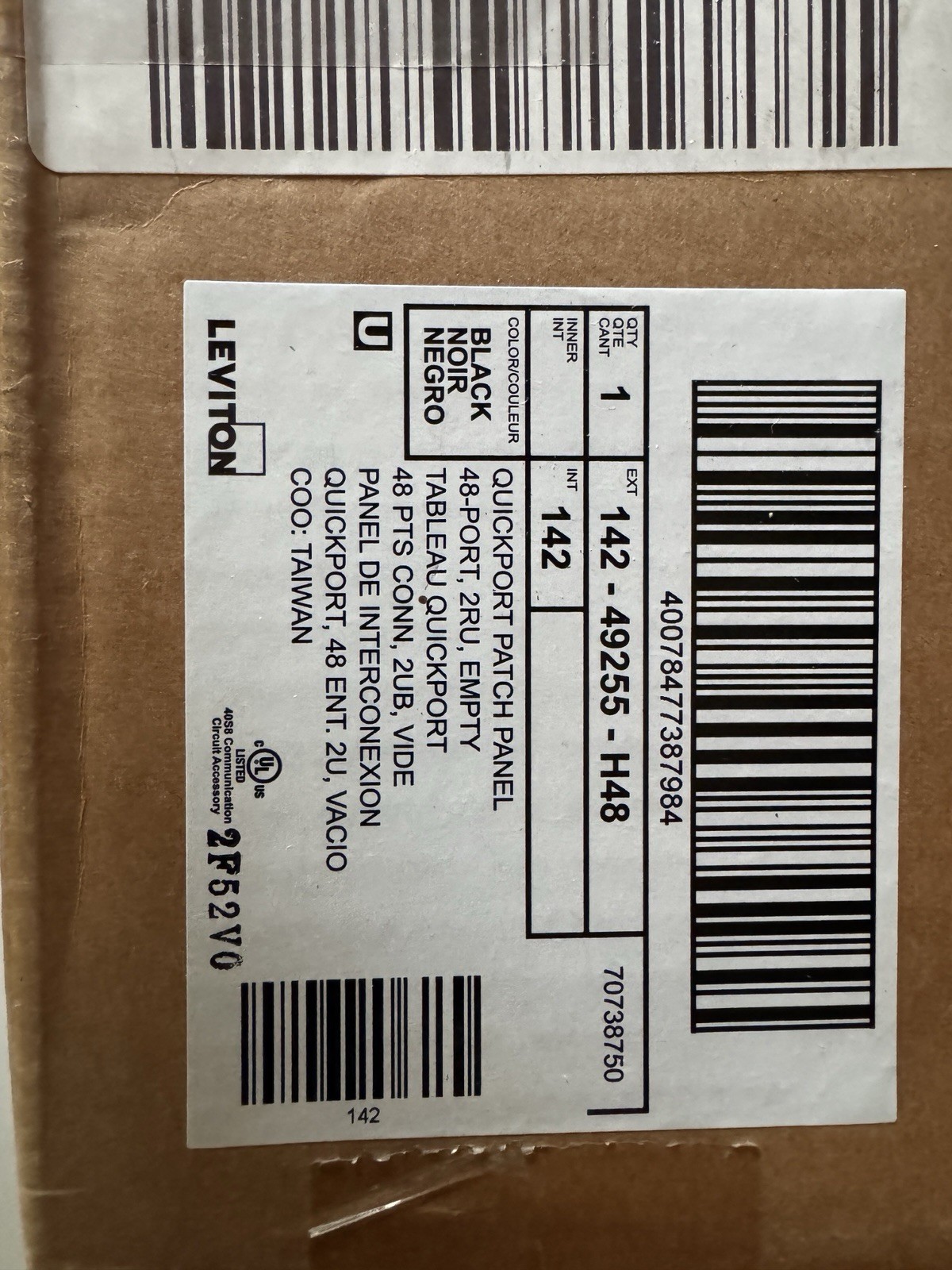 Leviton Quickport 48 Port Blank Panel 2RU New In Box Free Shipping