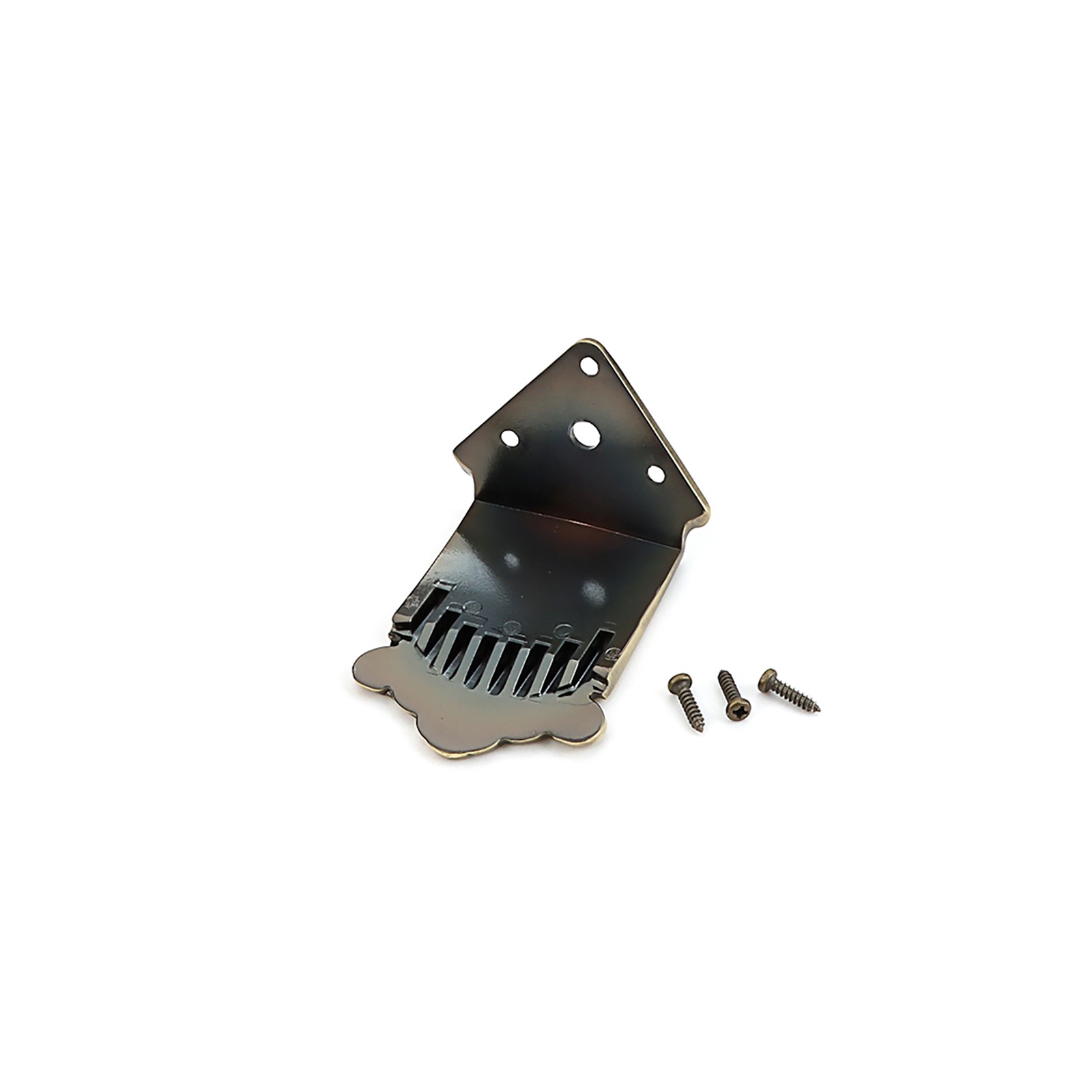 Replacement 8 String Mandolin Tailpiece Feather Pattern Metal Bronze Mandolin