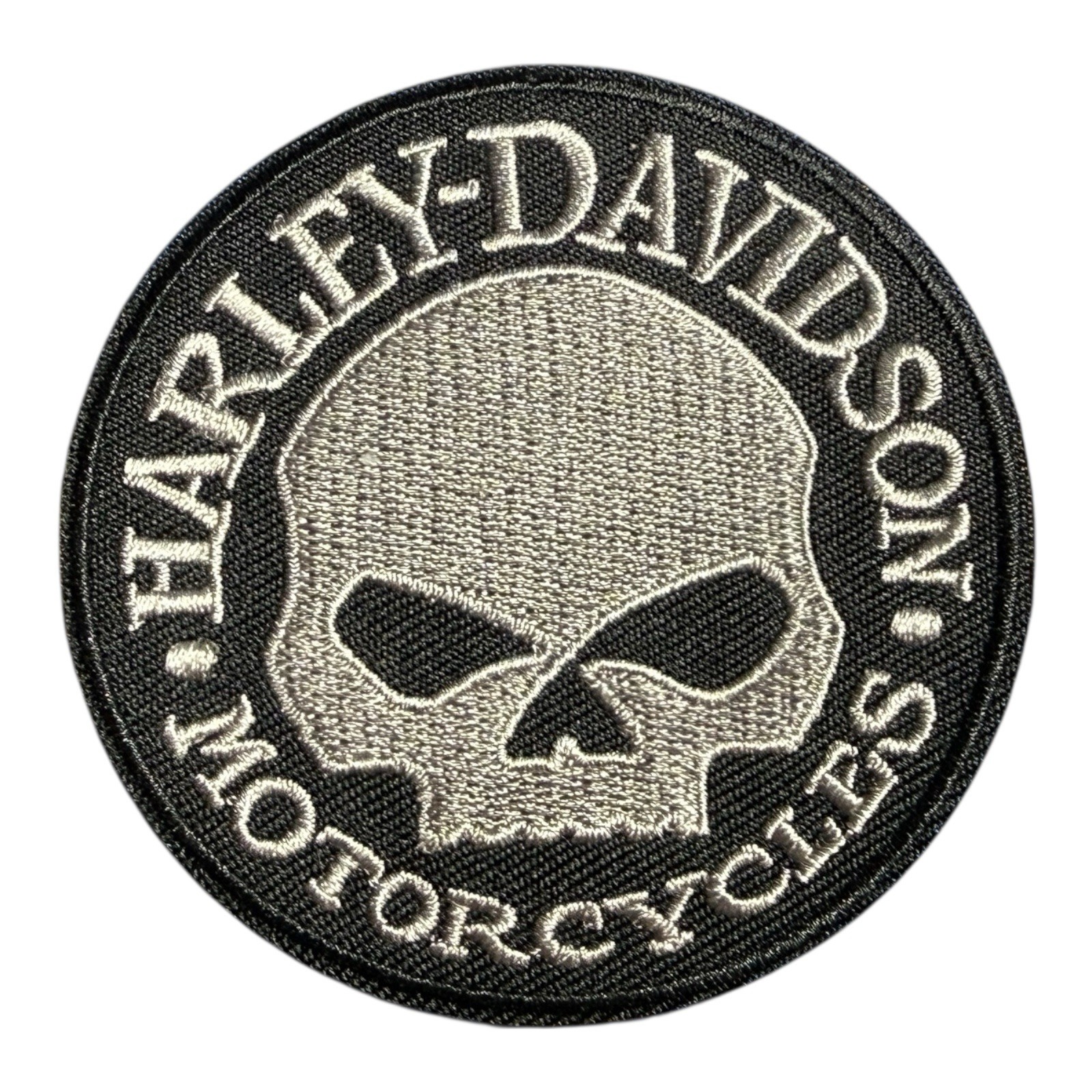 Embroidered Harley Davidson Iron-On Patch, Motorcycle, Biker 3” Diameter