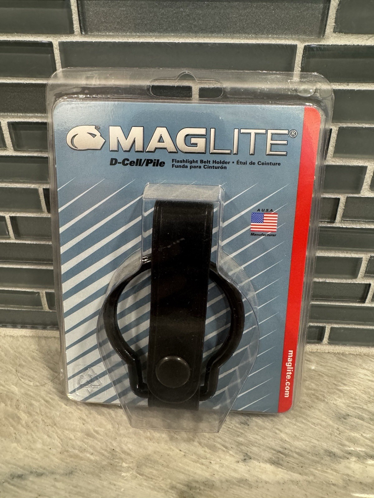 Mag-Lite D Cell Flashlights Belt Holder w/Black Leather Belt Loop ASXD036 New
