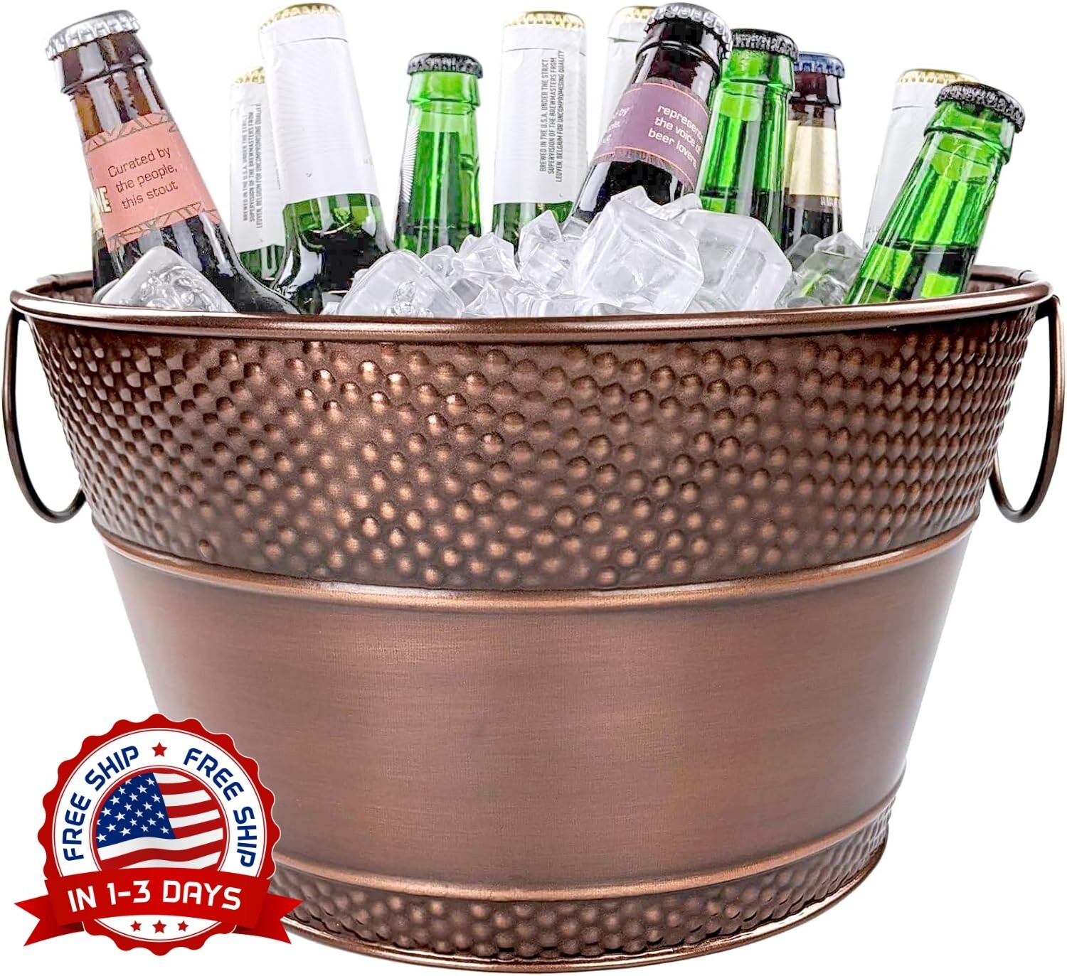 Cubo de hielo para bebidas con acabado de cobre para fiestas y regalos de boda