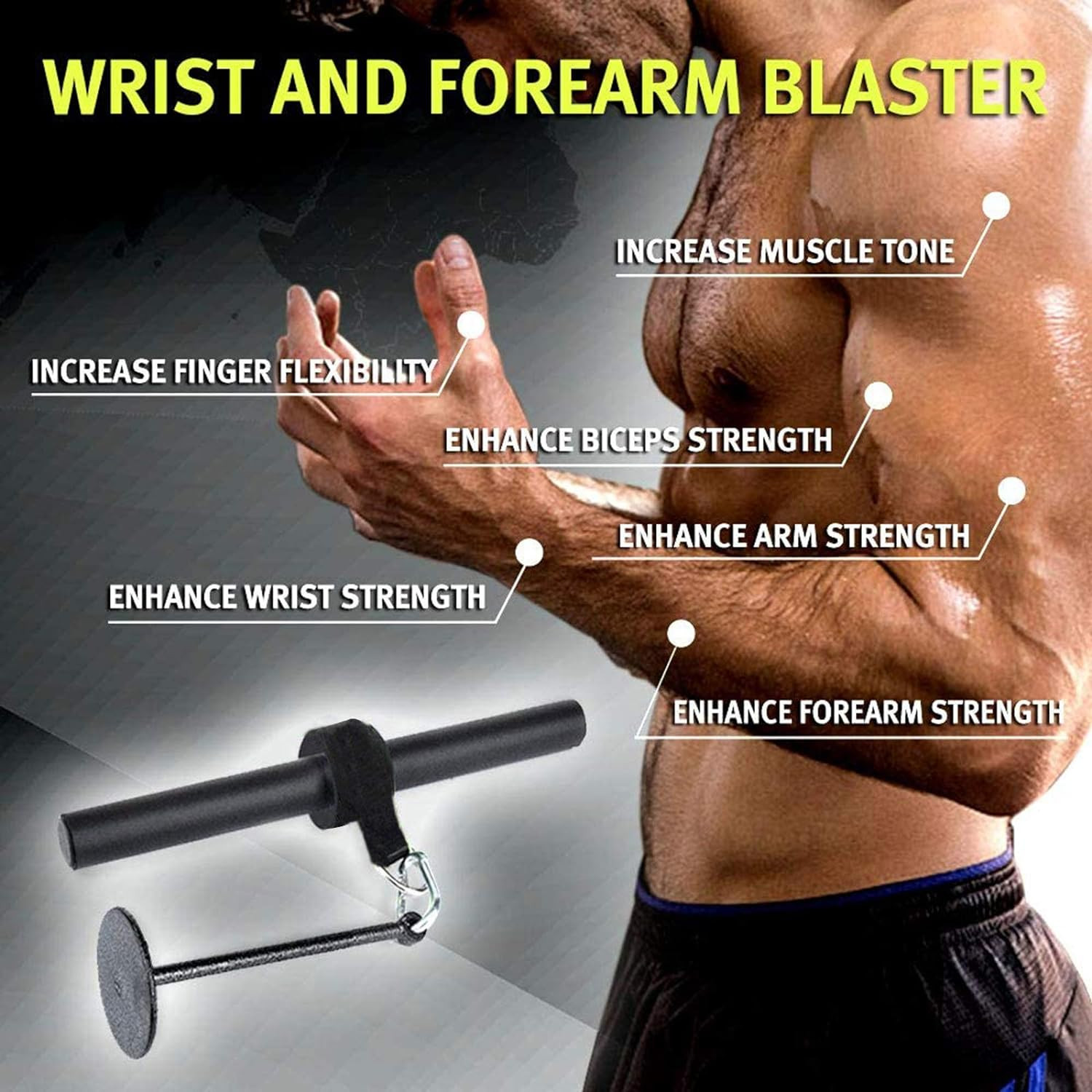 Forearm Wrist Roller Blaster Exerciser, Wrist Roller & Forearm Roller for Traini