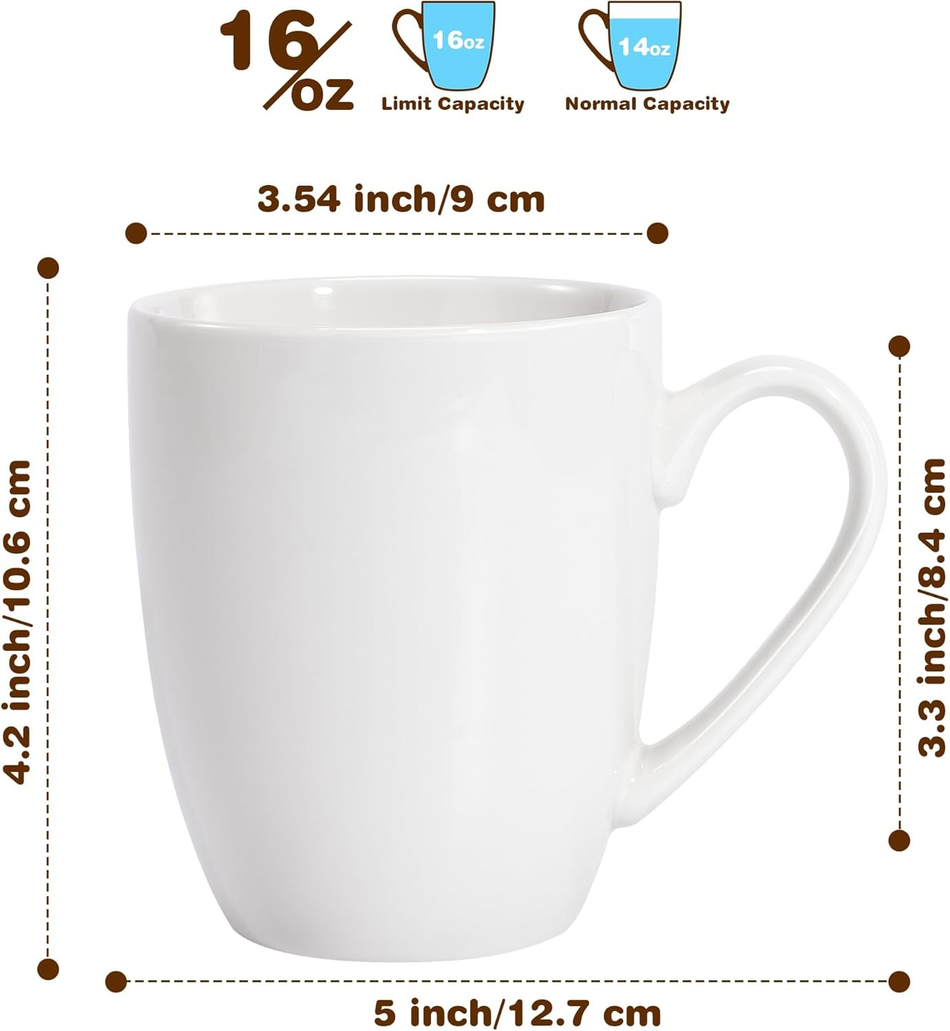 16 oz Large Coffee Mug with Handle Tea Cup Novelty Coffee Cup Idea Gift