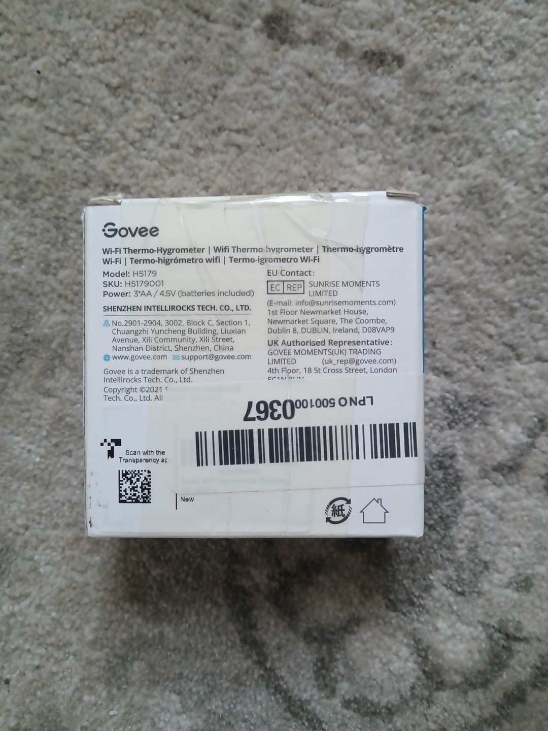 Govee WiFi Thermometer Hygrometer H5179, Smart Humidity Temperature Sensor