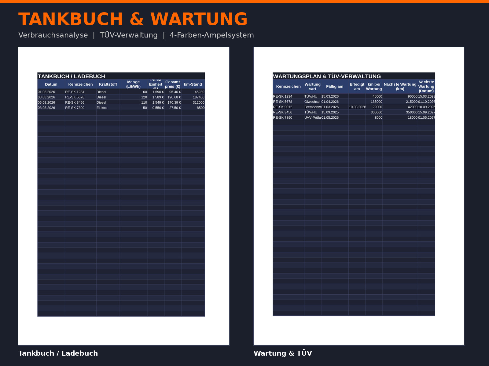 Vehicle Management Fleet Software Excel | Freight Forwarding Fleet Management TÜV