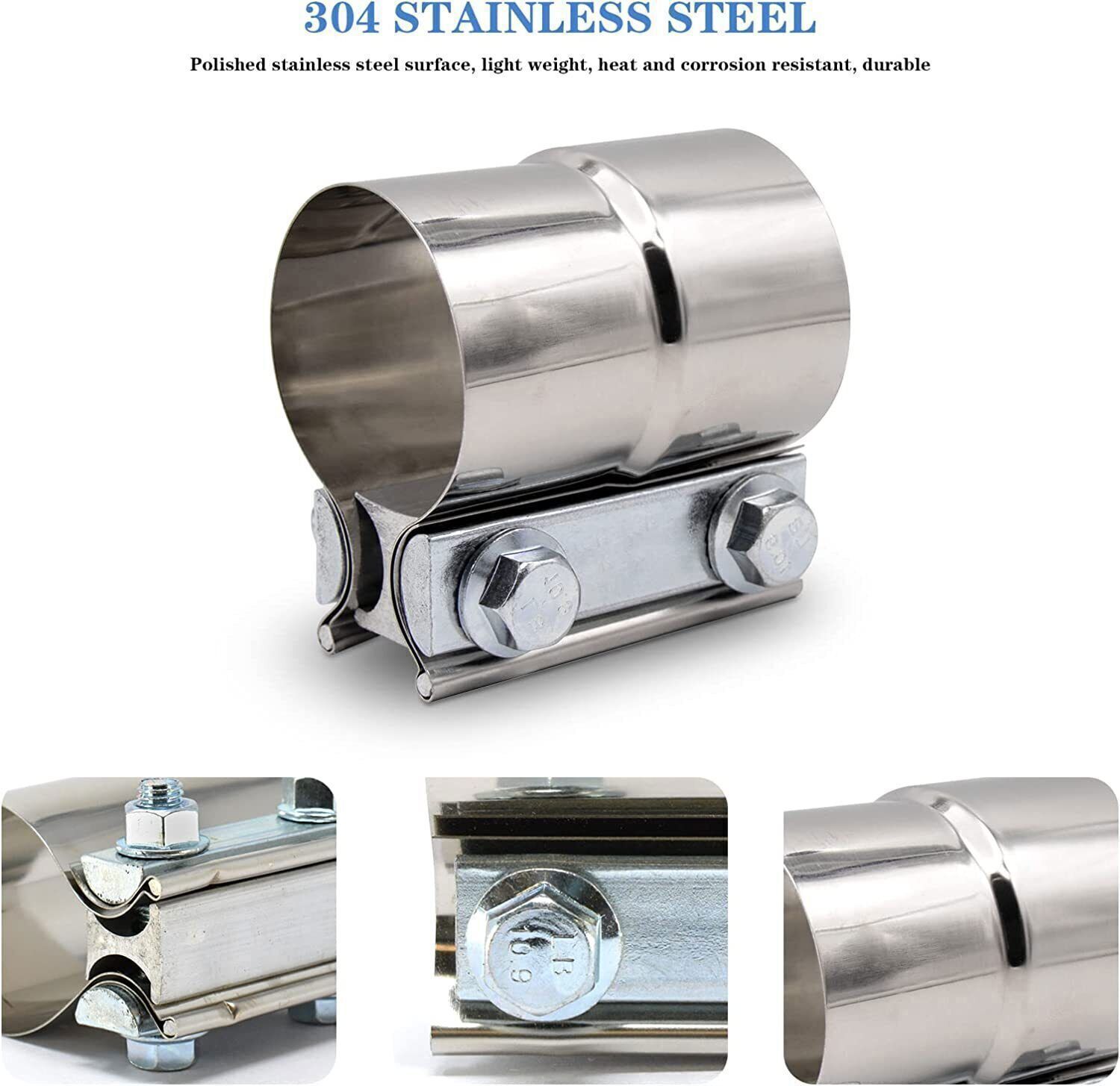 5" inch 2pack Stainless Steel 304 Lap Joint Clamp Heavy Duty Exhaust Band Clamp