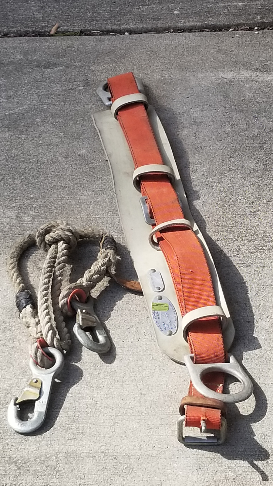 VINTAGE KLEIN SAFETY PROTECTION POLE LINEMAN BELT  SECURITY HARNESS 5418 MEDIUM
