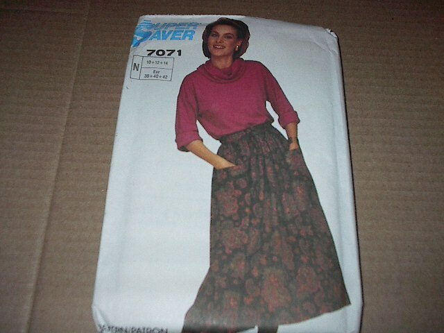 Vtg Simplicity Pattern 7071 Misses' Skirt & Pullover Top 4 Stretch Knits 10~14 U