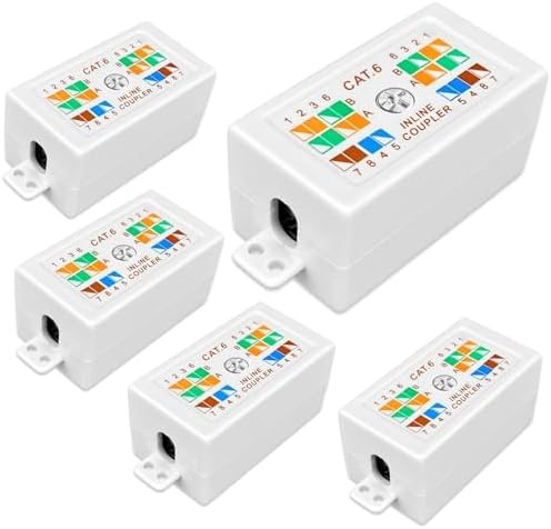 Cat 6 Junction Box 5 Pack Cat5e Splice Connector Unshielded, Punch Down Type