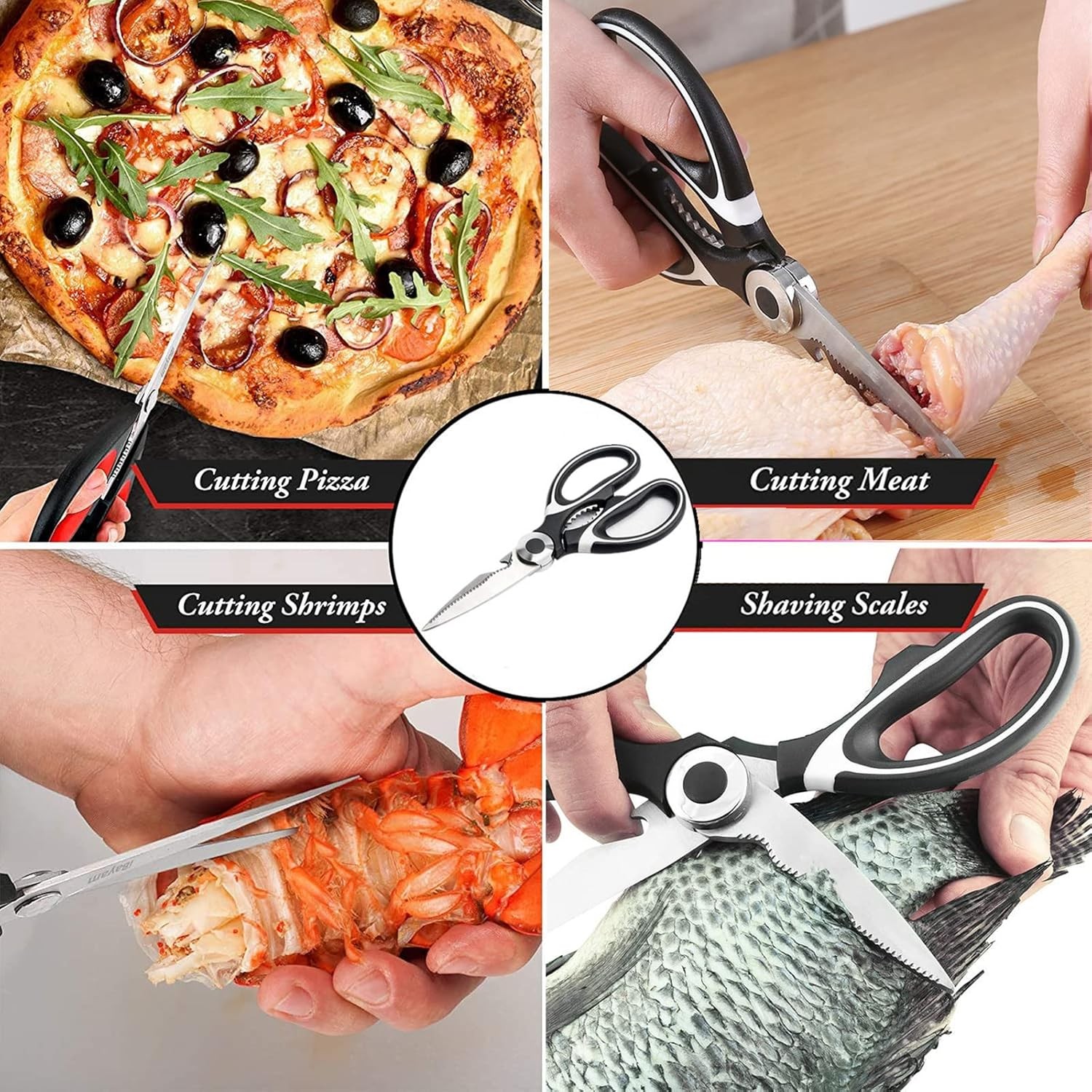 Heavy Duty Kitchen Shears Scissors Stainless Steel Multipurpose Ultra Sharp New