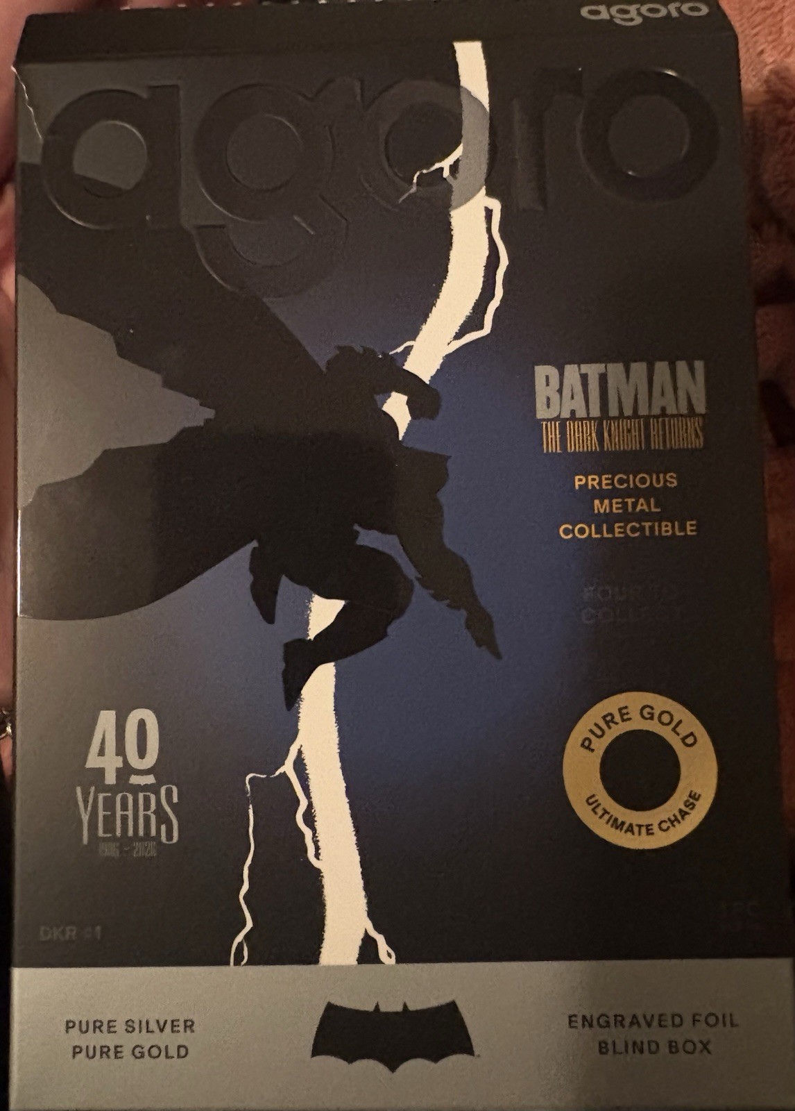 Agoro Batman Dark Knight Returns 40 Years Pure Silver Engraved Foil Open Box 5g