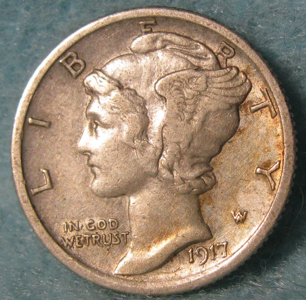 1917-D Mercury Silver Dime Choice High Grade Old US Coin #612