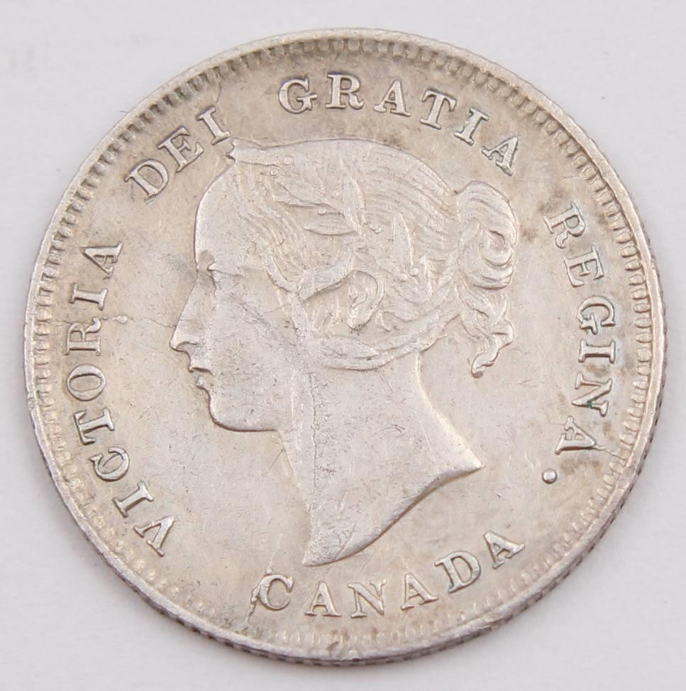 1897 Canada 5 cents Narrow-8 EF+