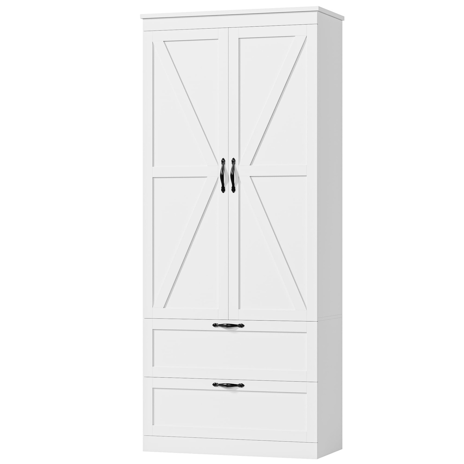 70 Inch Tall Kitchen Pantry Cabinet Drawers Adjustable Shelf White