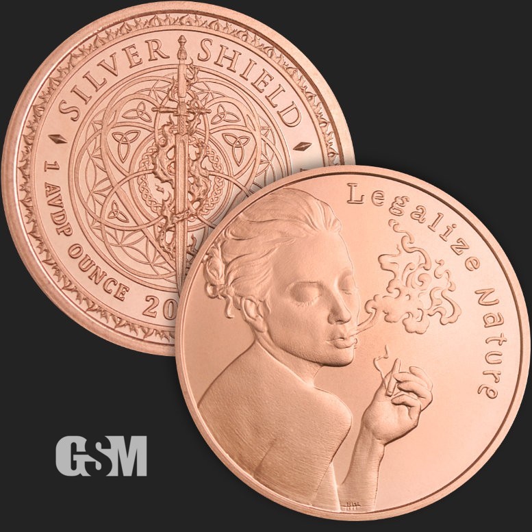 2023 Legalize Nature COPPER 1 Ounce Round Silver Shield Series