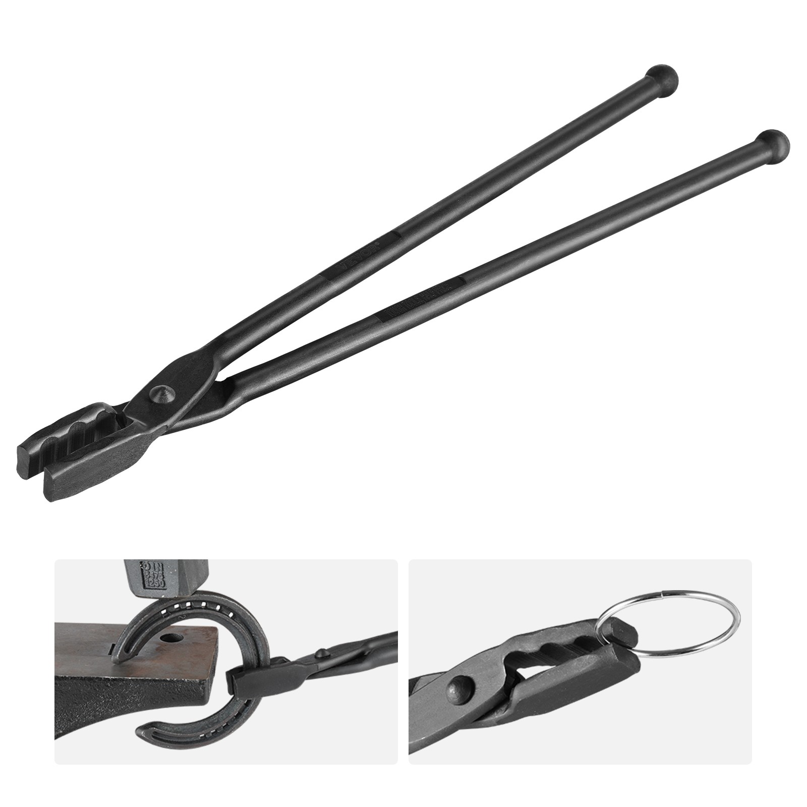 Blacksmith Tongs 18” Wolf Jaw Tongs Carbon Steel Tongs A3 Steel Rivets