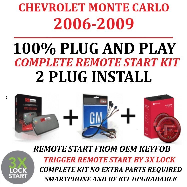 Remote Start Kit for CHEVROLET MONTE CARLO 2006-2009 Plug and Play 3X Lock