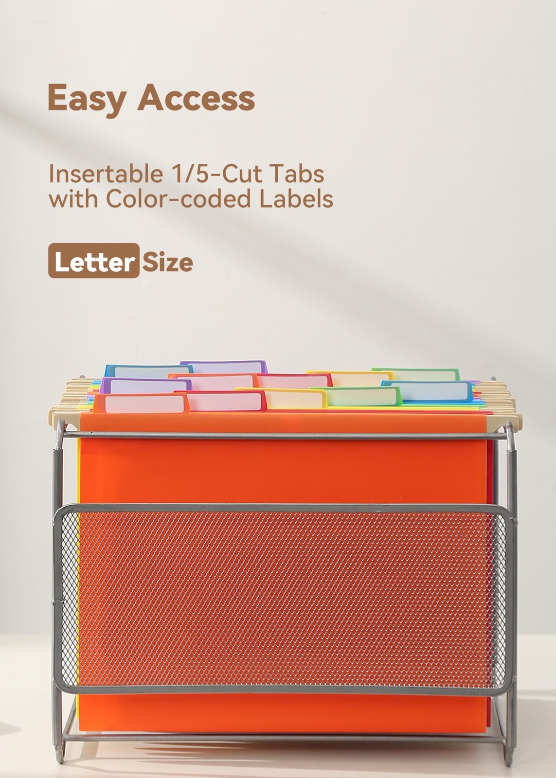 SortRax Plastic Hanging File Folders, Sturdy & Letter, Assorted Colors