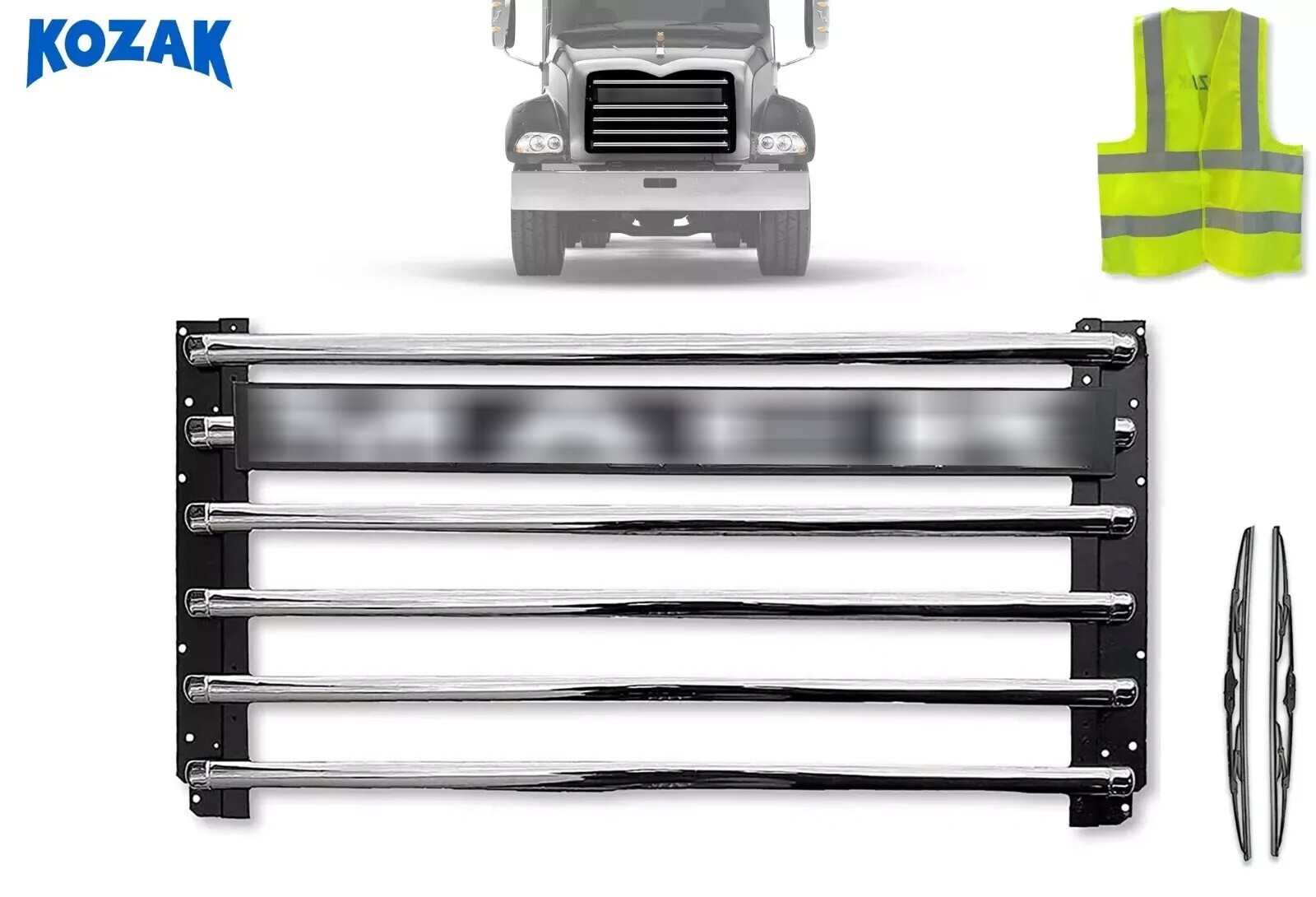 Chrome Grille Compatible with Mack Granite CT713 GU713 GU813 82720309 w/ Emblem