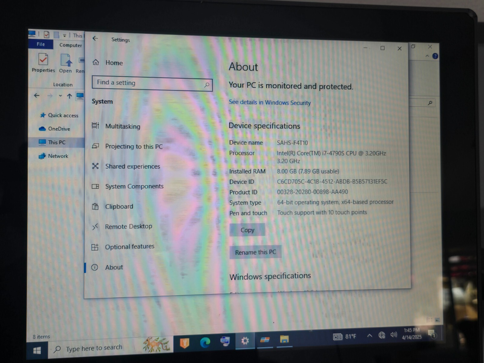 Aures J2 690 Integrated Touch Terminal- 690-i7-8GB Ram-64GBHD Check Photos Lot9