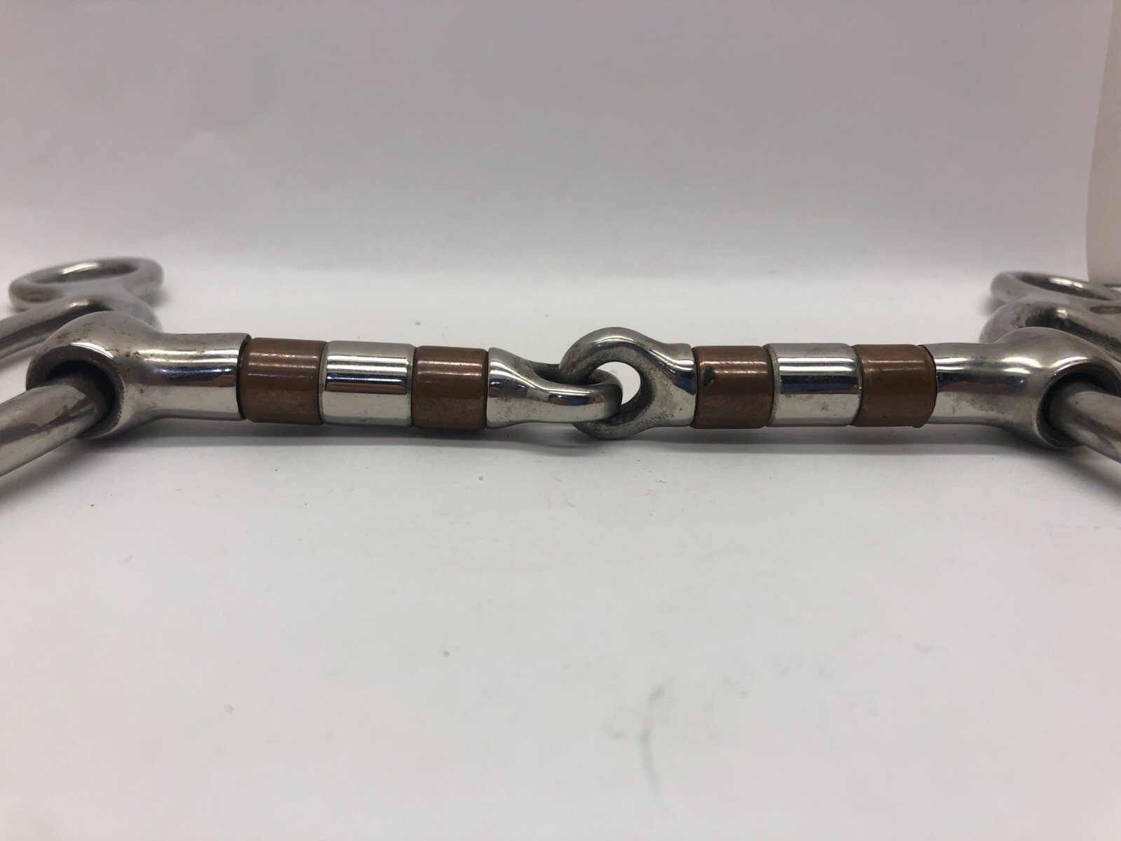 Copper Roller Training Snaffle Bit 5" mouth 7" Stainless Steel Cheeks