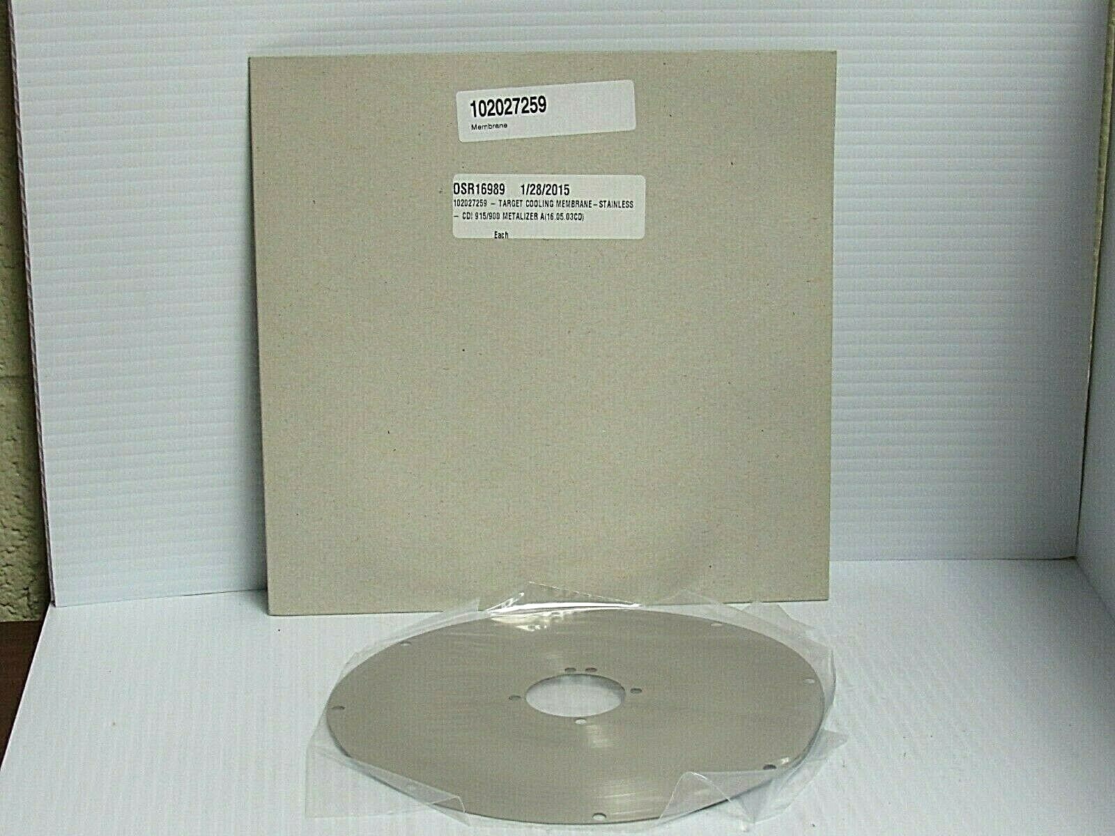 NEW BALZERS STAINLESS TARGET COOLING MEMBRANE 102027259 CDI 915/900