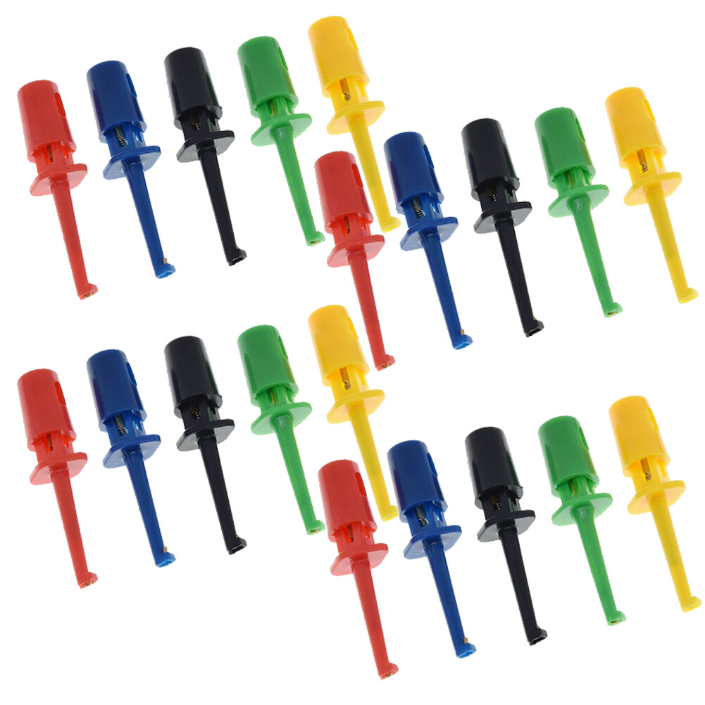 20PCS Test Probe Lead Wire Kit Hook Clip Mini Grabber for Multimeter USAA