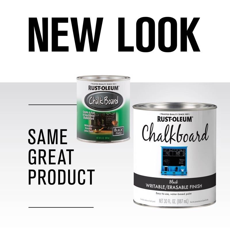 Rust-Oleum Black Chalkboard Latex Paint Writeable Erasable Multi-Surface 30 oz.